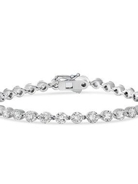 5.00 Carat Natural Diamond Tennis Bracelet G SI 14K White Gold 7''